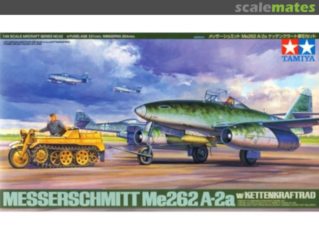 Boxart Messerschmitt Me262 A-2a w/Kettenkraftrad 61082 Tamiya