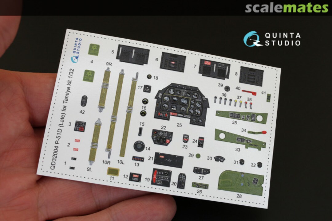 Contents P-51D Late Mustang interior 3D decals QD32004 Quinta Studio