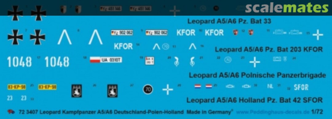 Boxart Leopard Kampfpanzer A5/A6 72 3407 Peddinghaus-Decals