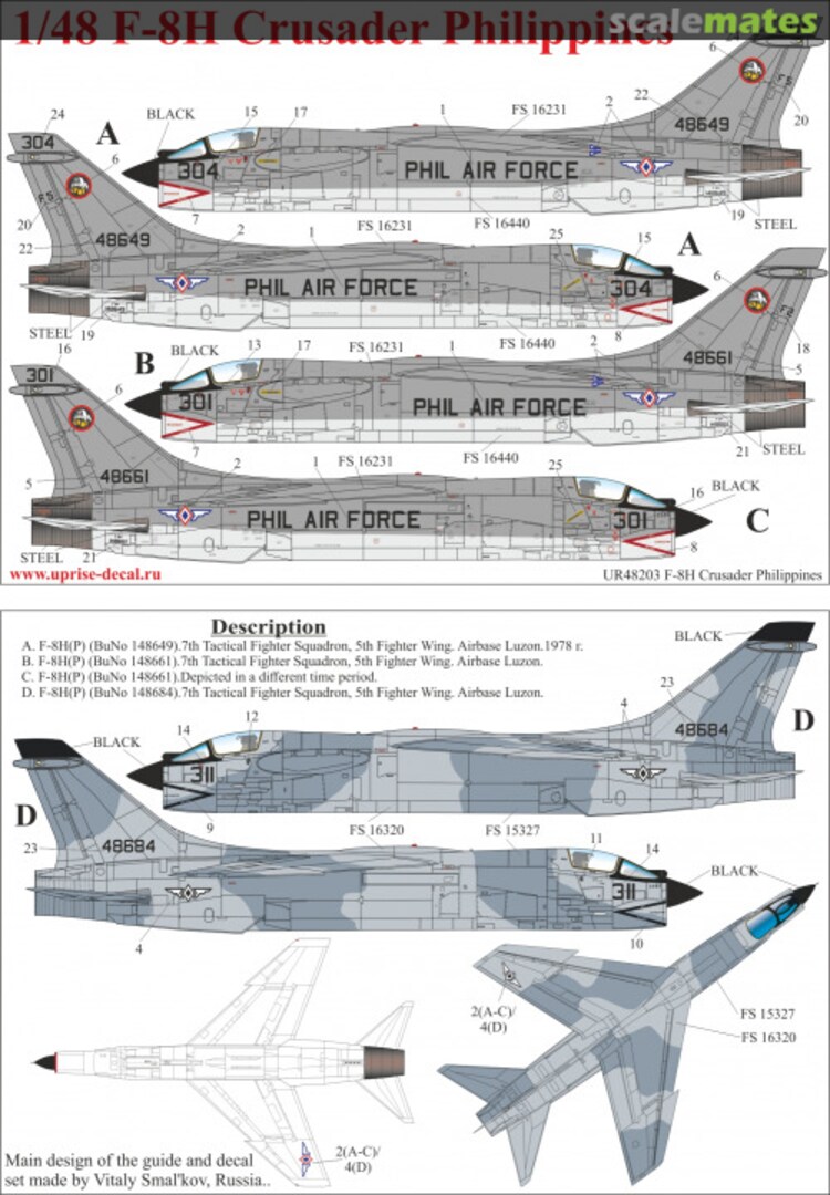 Boxart F-8H Crusader Philippines with stencils UR48203 UpRise