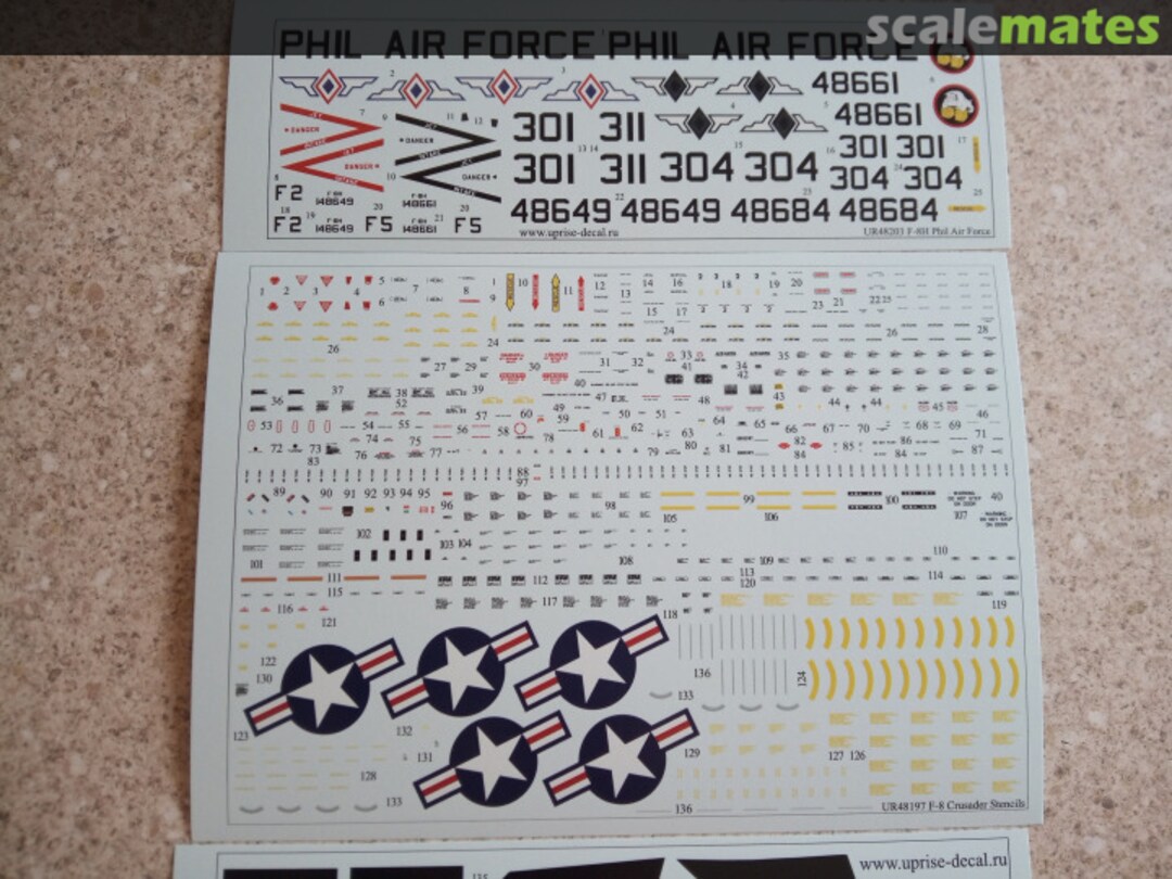 Contents F-8H Crusader Philippines with stencils UR48203 UpRise