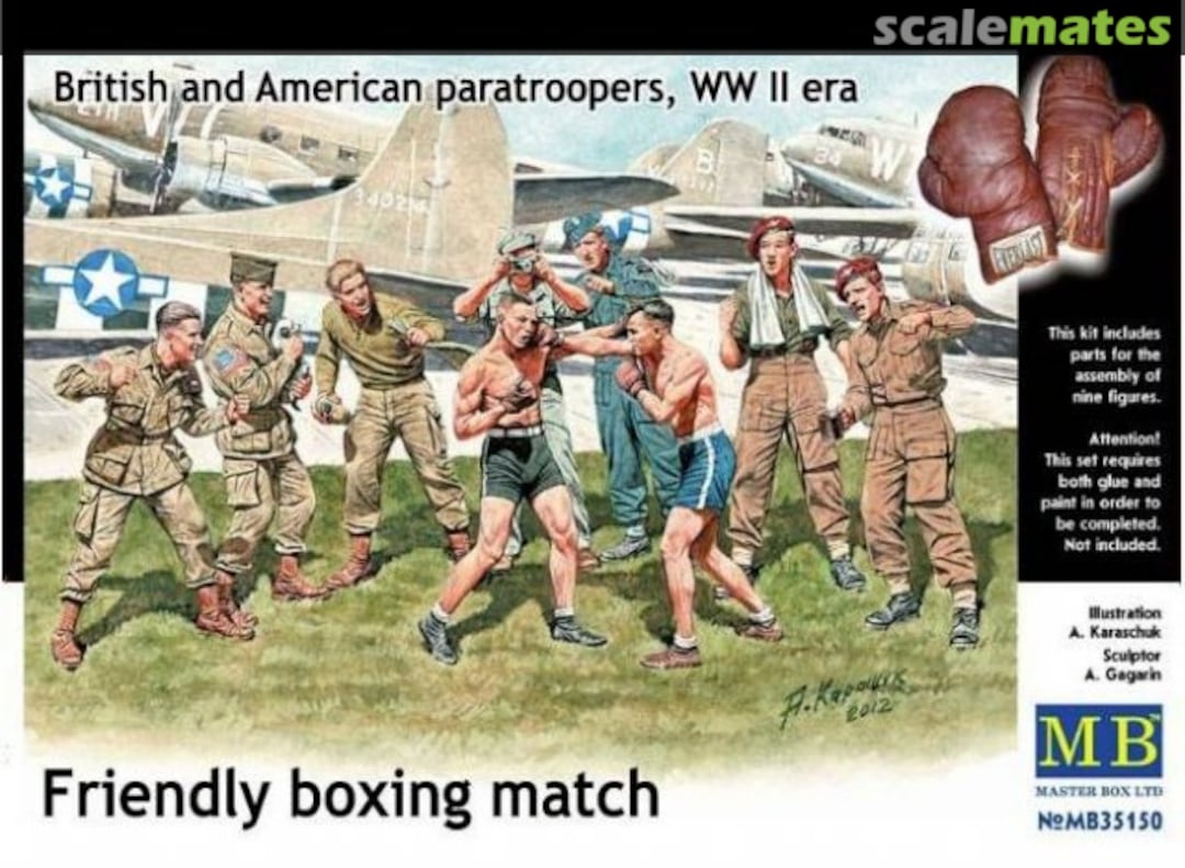 Boxart Friendly boxing match. British and American paratroopers MB35150 Master Box