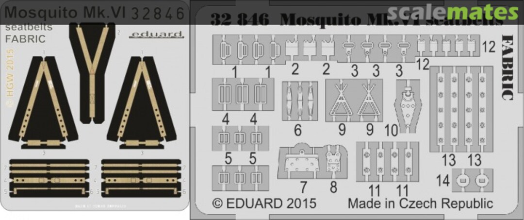 Boxart Mosquito Mk.VI seatbelts FABRIC 32846 Eduard