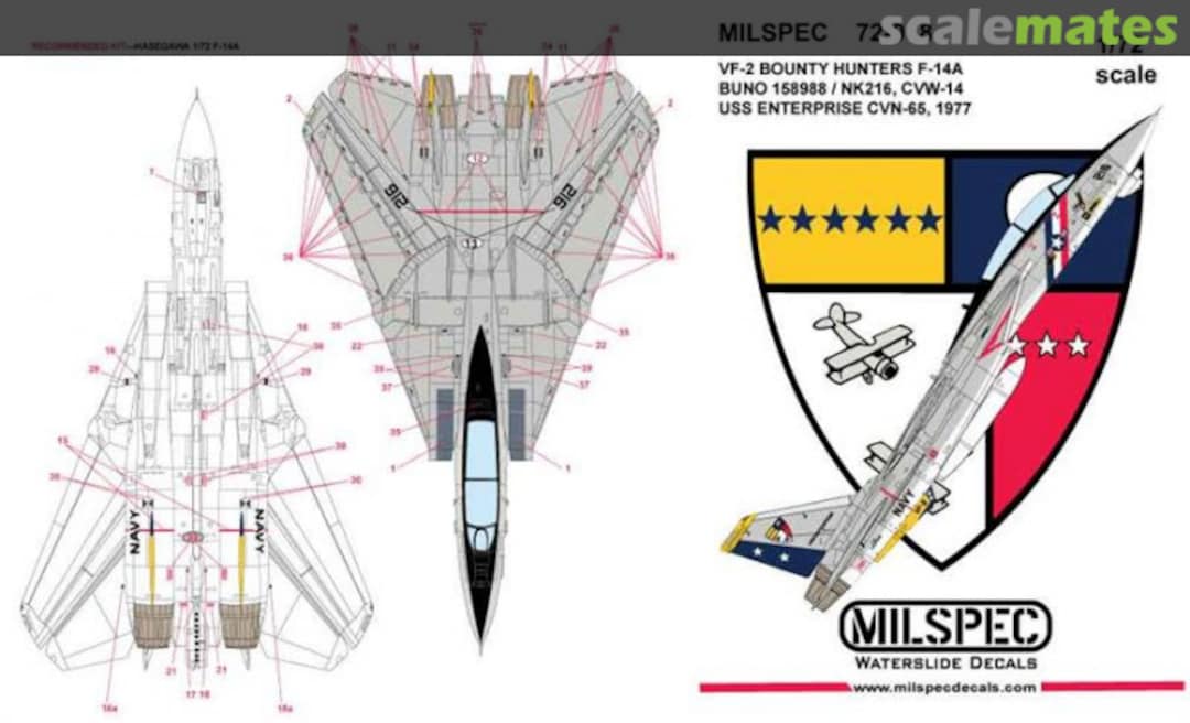 Boxart VF-2 Bounty Hunters F-14A 72-018 Milspec