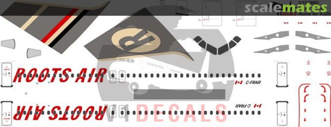 Boxart Roots Air Airbus A320 V1D0660-144 V1 Decals