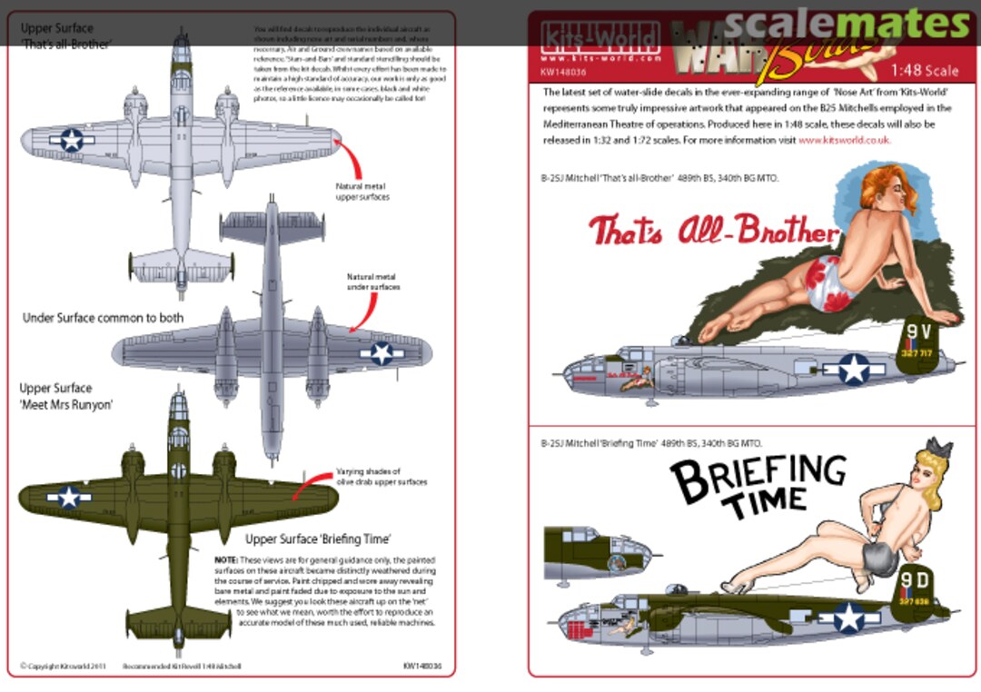 Boxart B-25J Mitchells KW148036 Kits-World