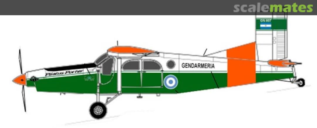 Boxart Pilatus PC-6 Gendarmaria Argentina  AIPD-75-48 Aircraft in Plastic