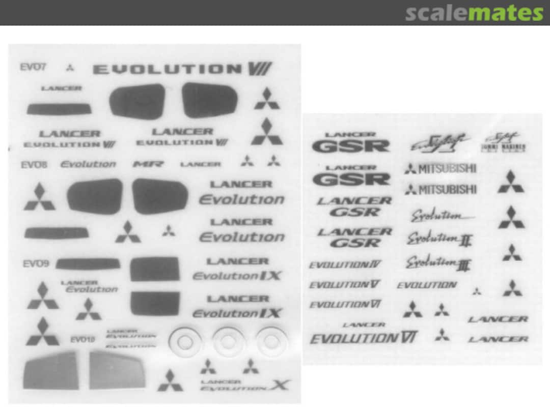 Boxart Mitsubisher Lancer Evo I to X Sticker MS-013 A+ Club