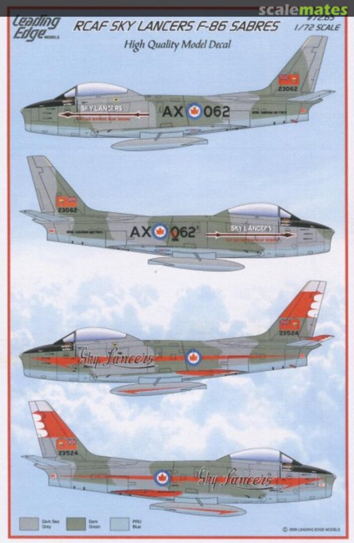 Boxart RCAF Sky Lancers F-86 Sabres 72.65 Leading Edge