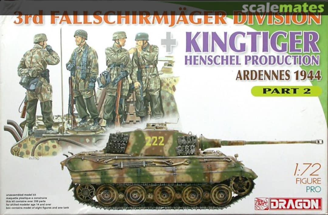 Boxart 3rd Fallschirmjäger Division + King Tiger Henschel Production 7362 Dragon