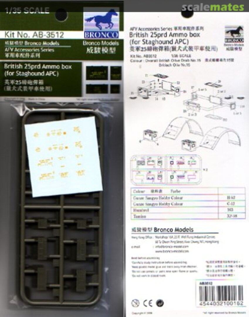 Boxart Staghound APC - 25prd Ammo Box AB3512 Bronco