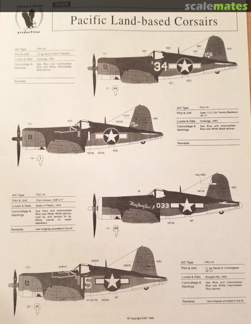 Contents Pacific Land-based Corsairs 32008 Eagle Strike Productions