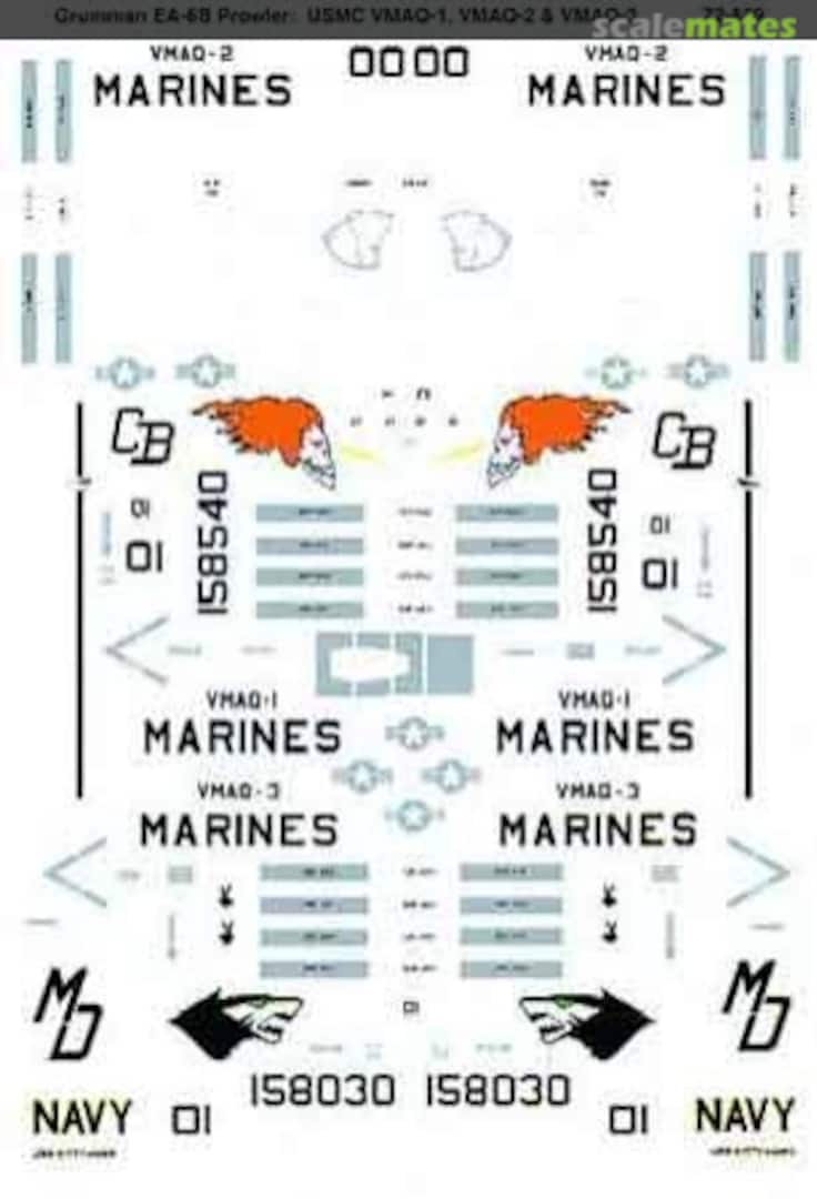 Boxart Grumman EA-6B Prowler: USMC VMAQ-1, VMAQ-2 & VMAQ-3. 72-859 Microscale