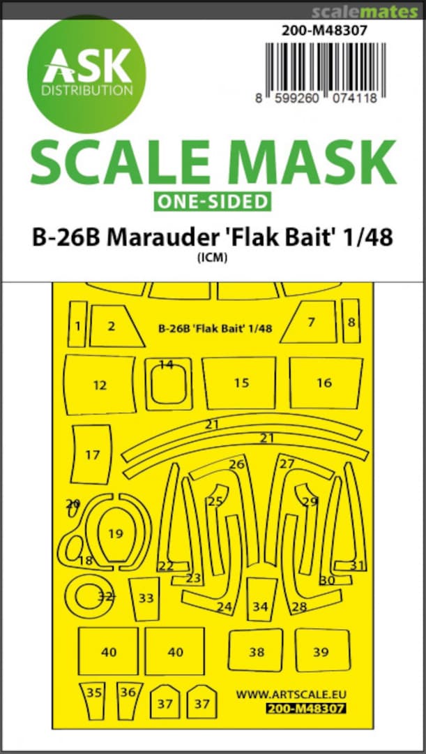 Boxart B-26B Marauder "Flak Bait" masks 200-M48307 ASK