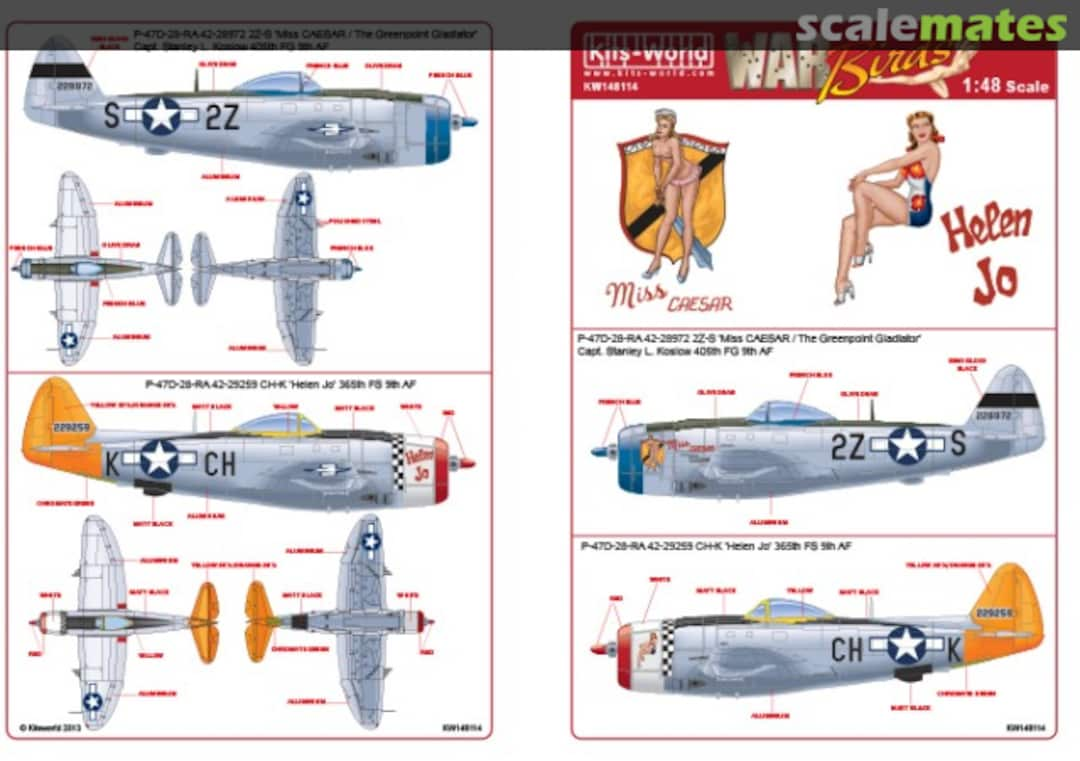 Boxart P-47D Thunderbolts KW148114 Kits-World