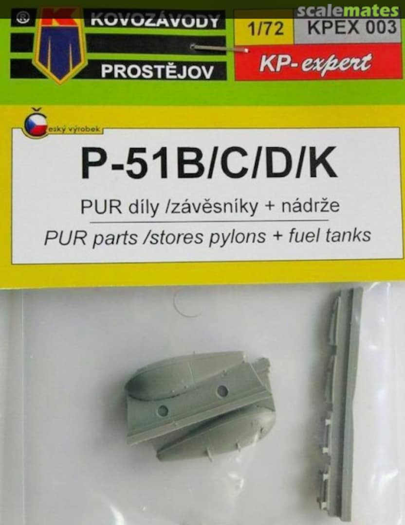 Boxart P-51 B/C/D/K stores pylons + fuel tanks KPEX003 Kovozávody Prostějov