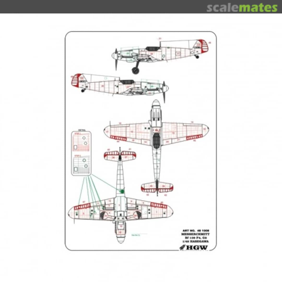 Boxart Messerschmitt Bf 109F4/G2 Riveting Set 481008 HGW Models