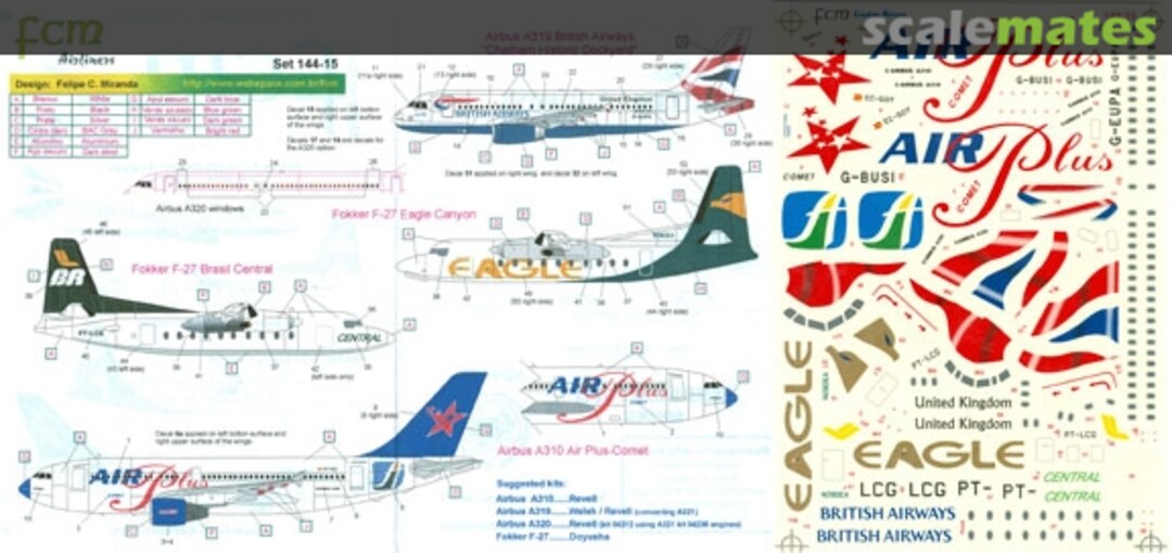 Boxart Airlines: British Airways A319; Eagle Canyon & Brasi Central F-27; AirPlus A310 144-15 FCM