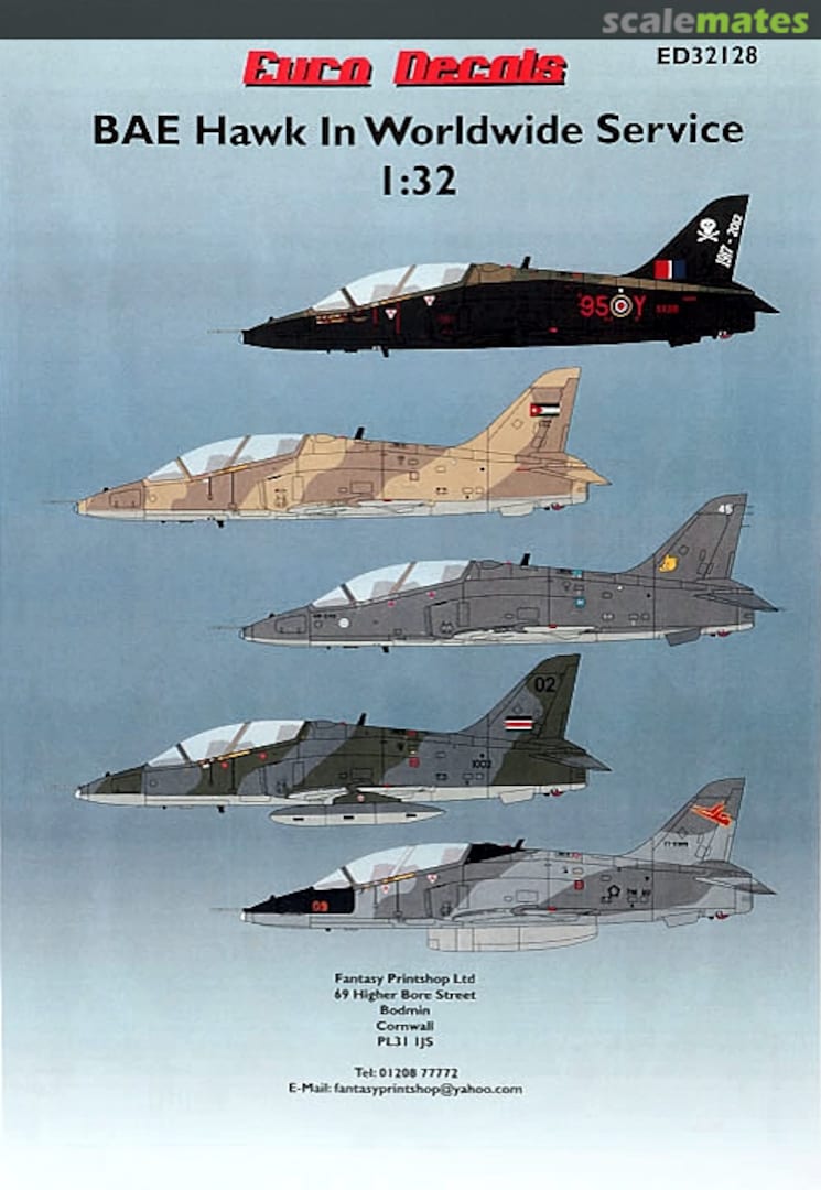 Boxart BAe Hawk in Worldwide Service ED-32128 Euro Decals