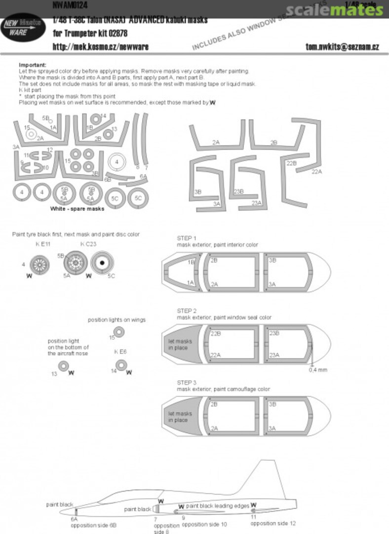 Boxart T-38C Talon (NASA) ADVANCED kabuki masks NWAM0124 New Ware