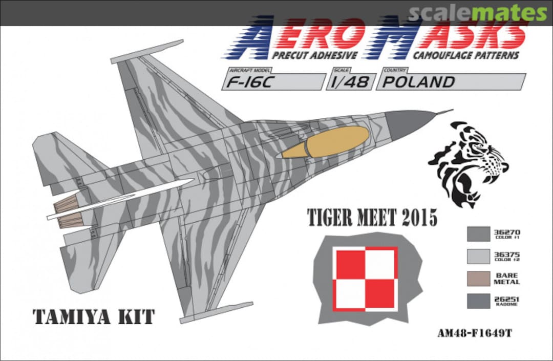 Boxart F-16 Polish Air Force "Tigher Meet 2015" scheme AM48-F1649T AeroMasks