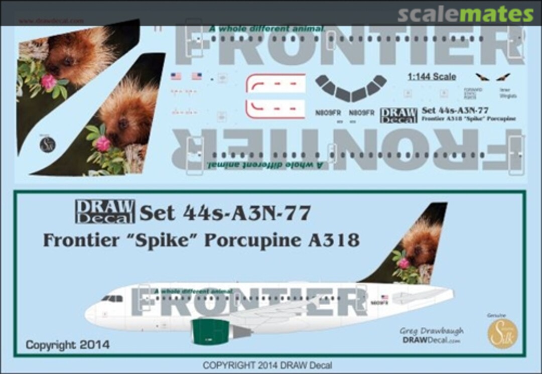 Boxart Frontier "Spike" Porcupine A318 44s-A3N-77 Draw Decal