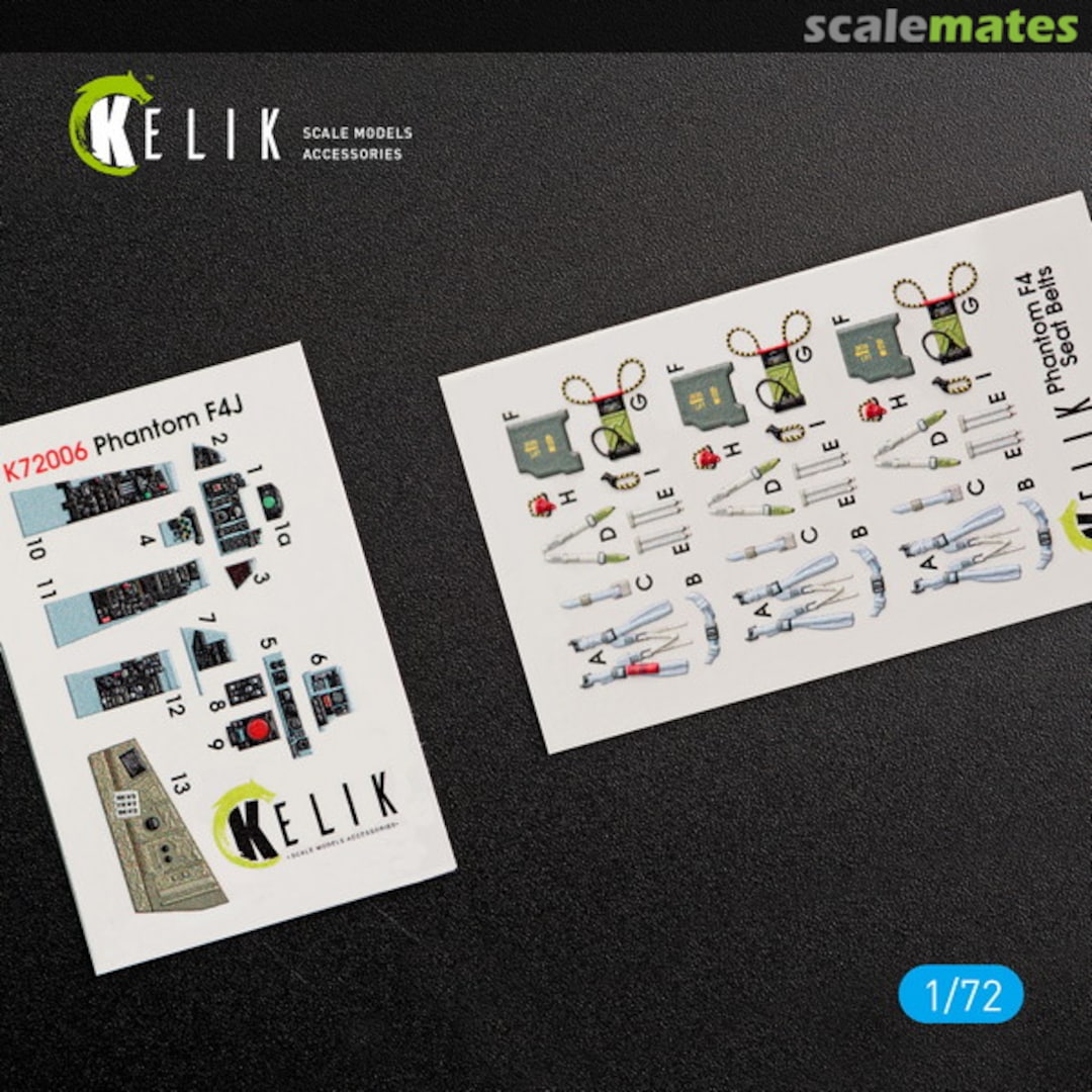 Boxart F-4J Phantom II - interior 3D decals K72006 Kelik
