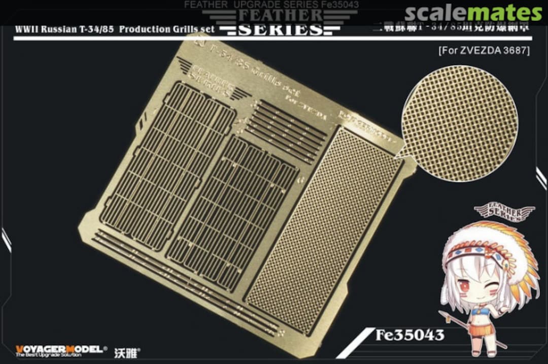 Boxart T-34/ 85 Production Grills set (ZVEZDA 3687) FE35043 Voyager Model