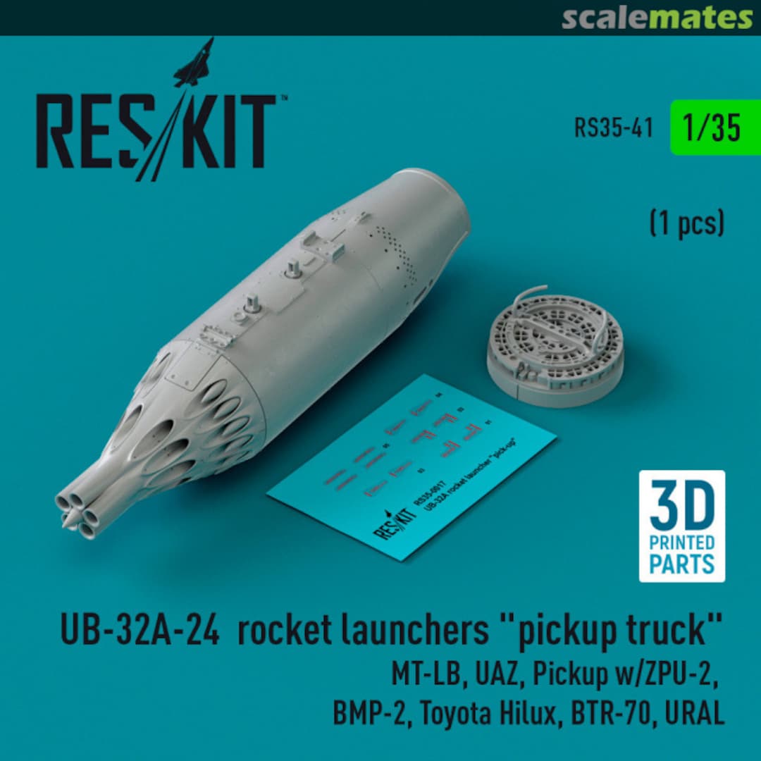 Boxart UB-32A-24 rocket launchers pickup truck (1 pc) (3D Printed) RS35-0041 ResKit