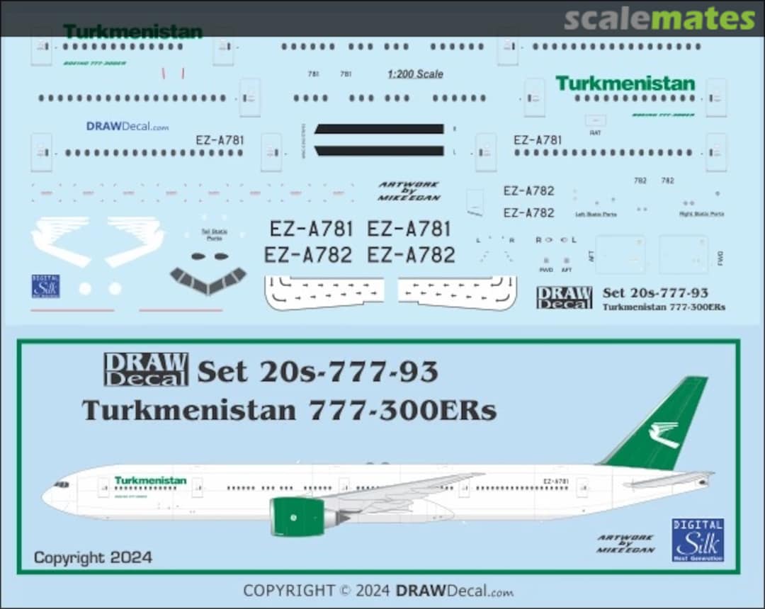 Boxart Turkmenistan 777-300ERs 20-777-93 Draw Decal