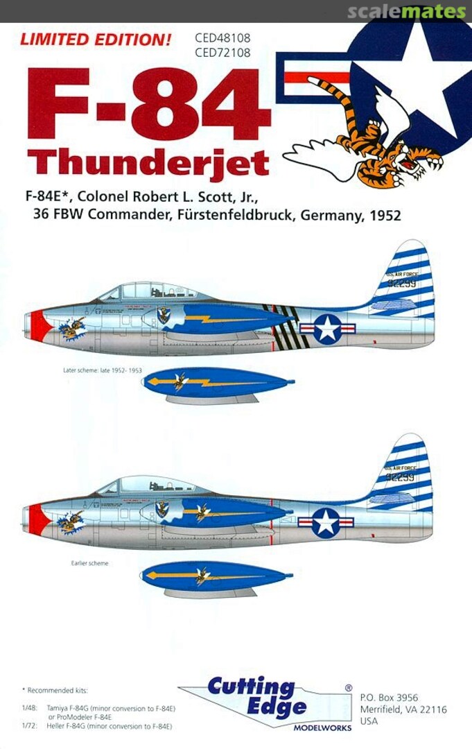 Boxart F-84 Thunderjet CED48108 Cutting Edge Modelworks