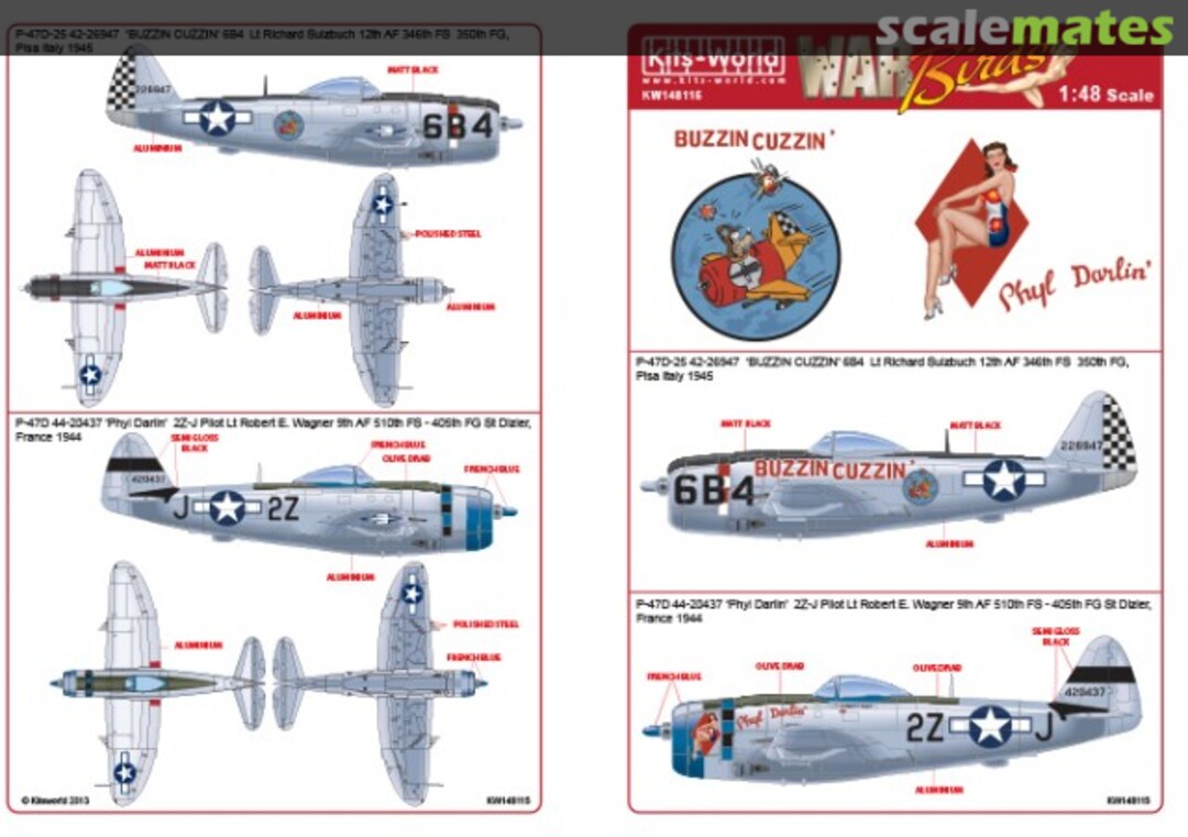 Boxart P-47D Thunderbolts KW148115 Kits-World