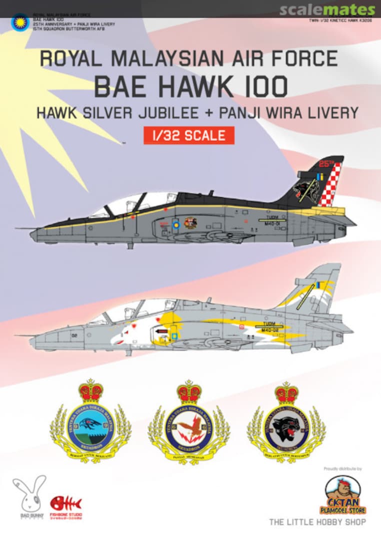 Boxart RMAF BAe Hawk Mk.100 25th Anniversary decal FB32009 Fishbone Studio