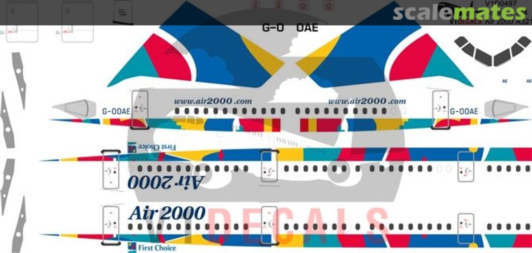 Boxart Air 2000 Airbus A321 V1D0497-144 V1 Decals