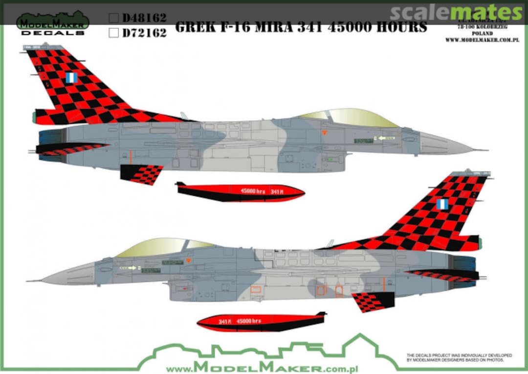 Boxart Greek F-16 341 Mira 45000 Hours D48162 ModelMaker