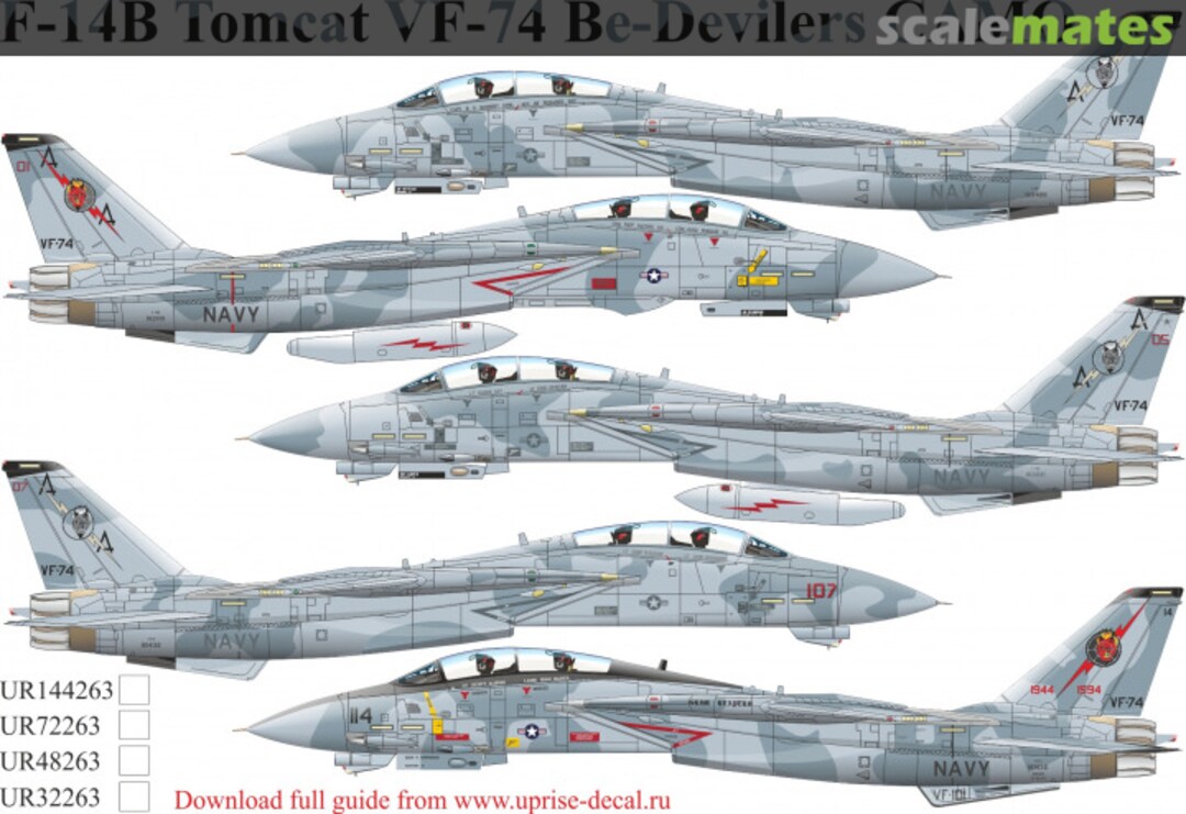 Boxart F-14B Tomcat VF-74 Be-Devilers CAMO, FFA (removable film) UR48263 UpRise