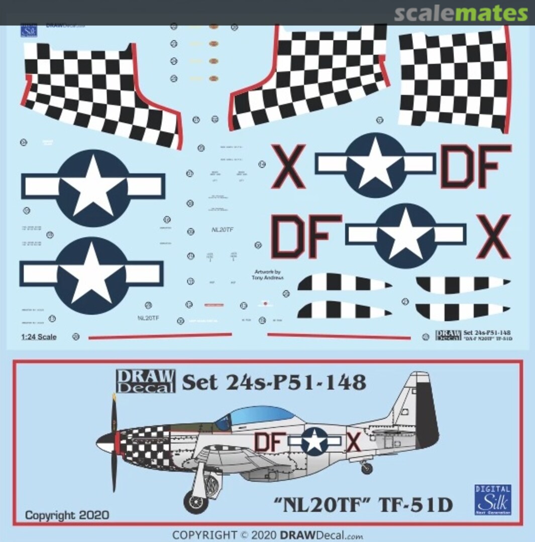 Boxart “TF-51 NL20TF” TF-51D 24-P51-148 Draw Decal