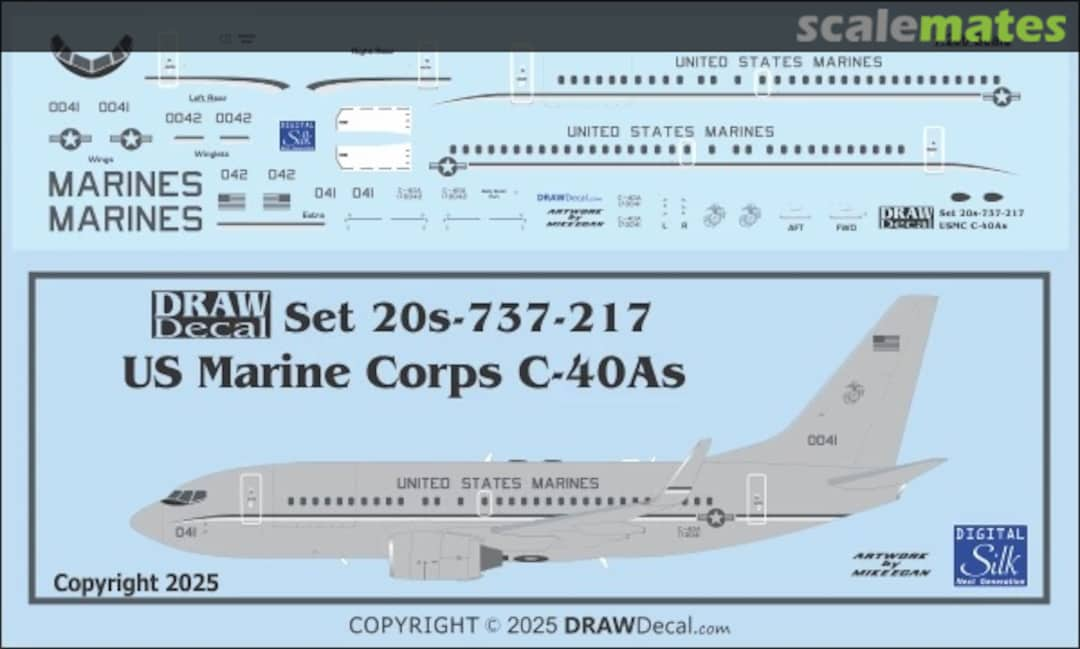 Boxart US Marine Corps C-40As 20-737-217 Draw Decal