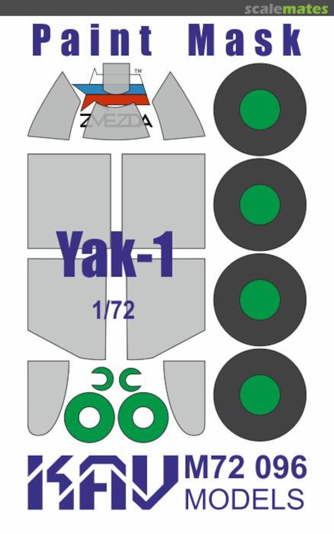 Boxart YaK-1 paint mask KAV M72 096 KAV models