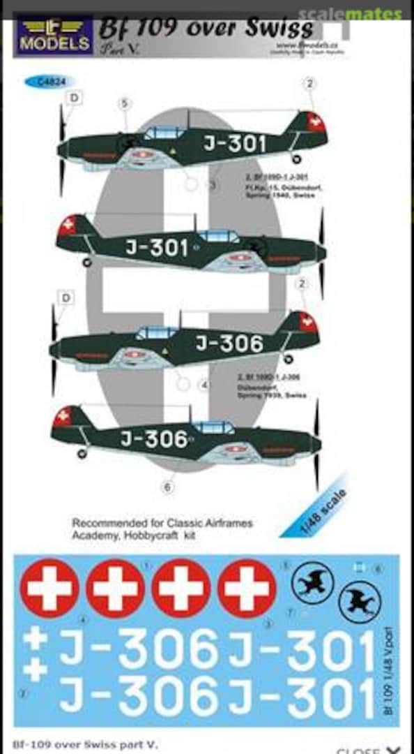 Boxart Bf 109 over Swiss C4824 LF Models