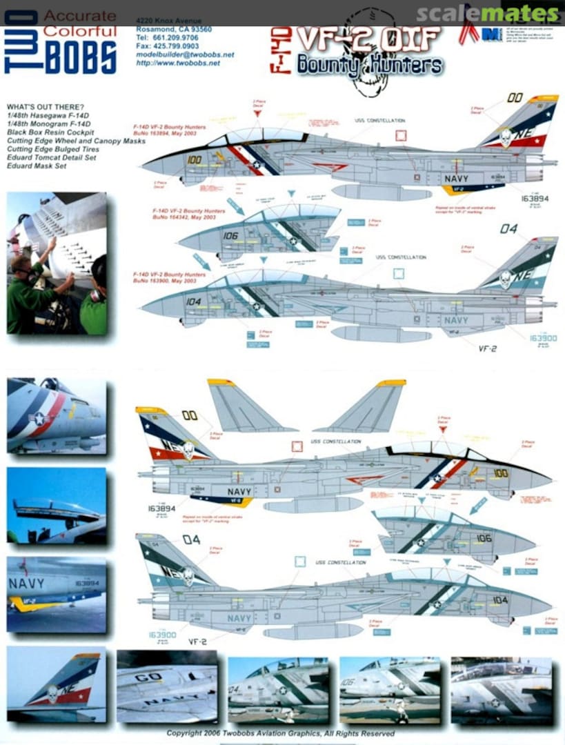 Boxart F-14D VF-2 OIF Bounty Hunters 48-112 TwoBobs Aviation Graphics