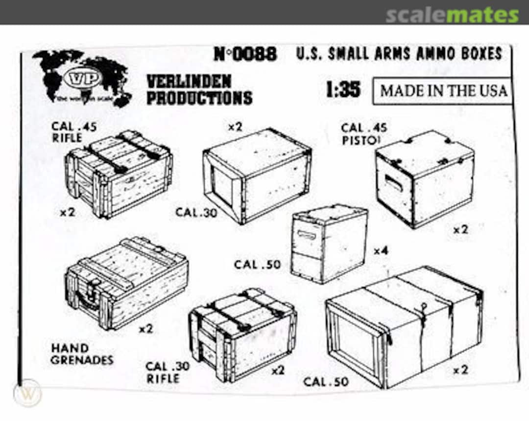 Boxart Small Arms Ammo Boxes 0088 Verlinden Productions