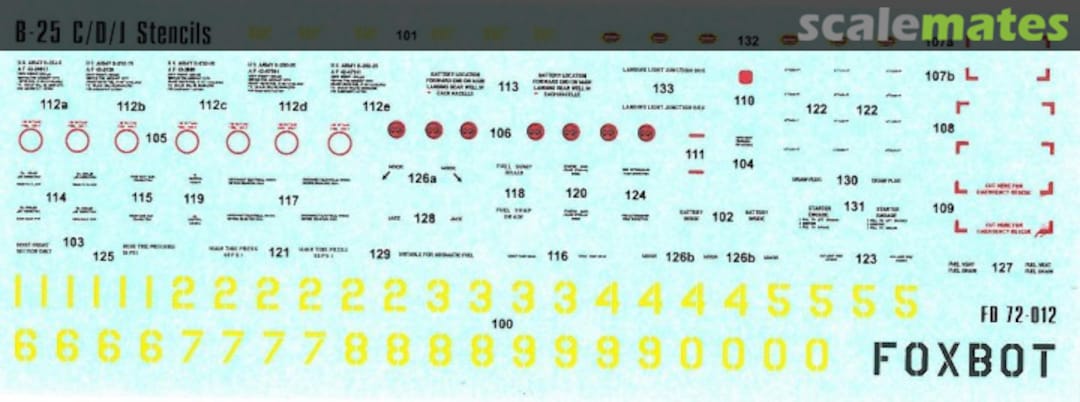 Boxart B-25C/D/J Mitchell Stencils 72-012 Foxbot