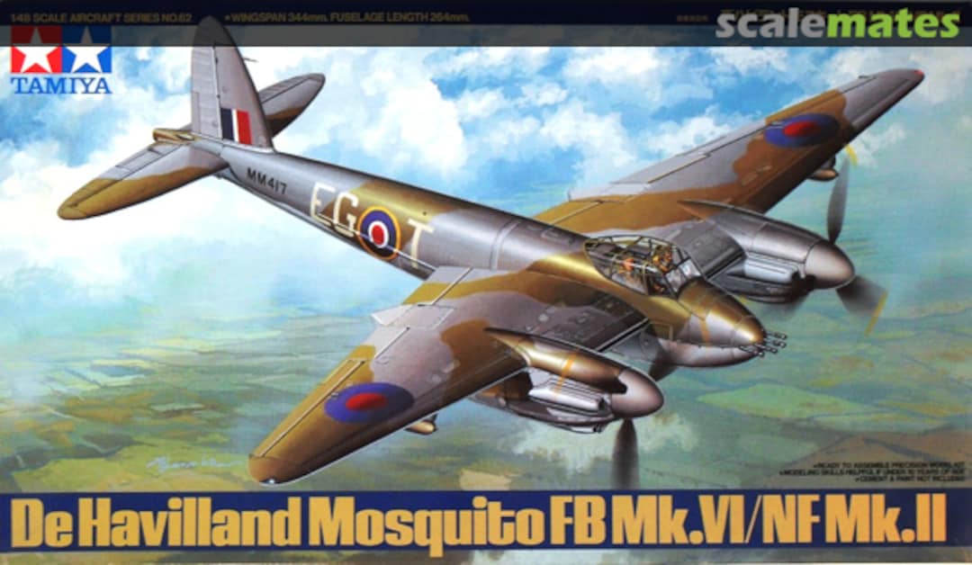 Boxart De Havilland Mosquito FB Mk.VI/NF Mk.II 61062 Tamiya