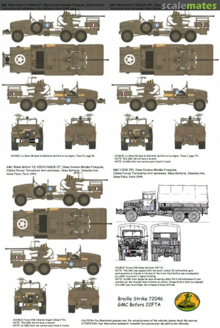 Boxart GMC Bofors French 22nd FTA 72046 Braille Strike