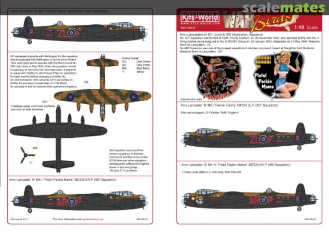 Boxart Lancaster Bomber KW148039 Kits-World