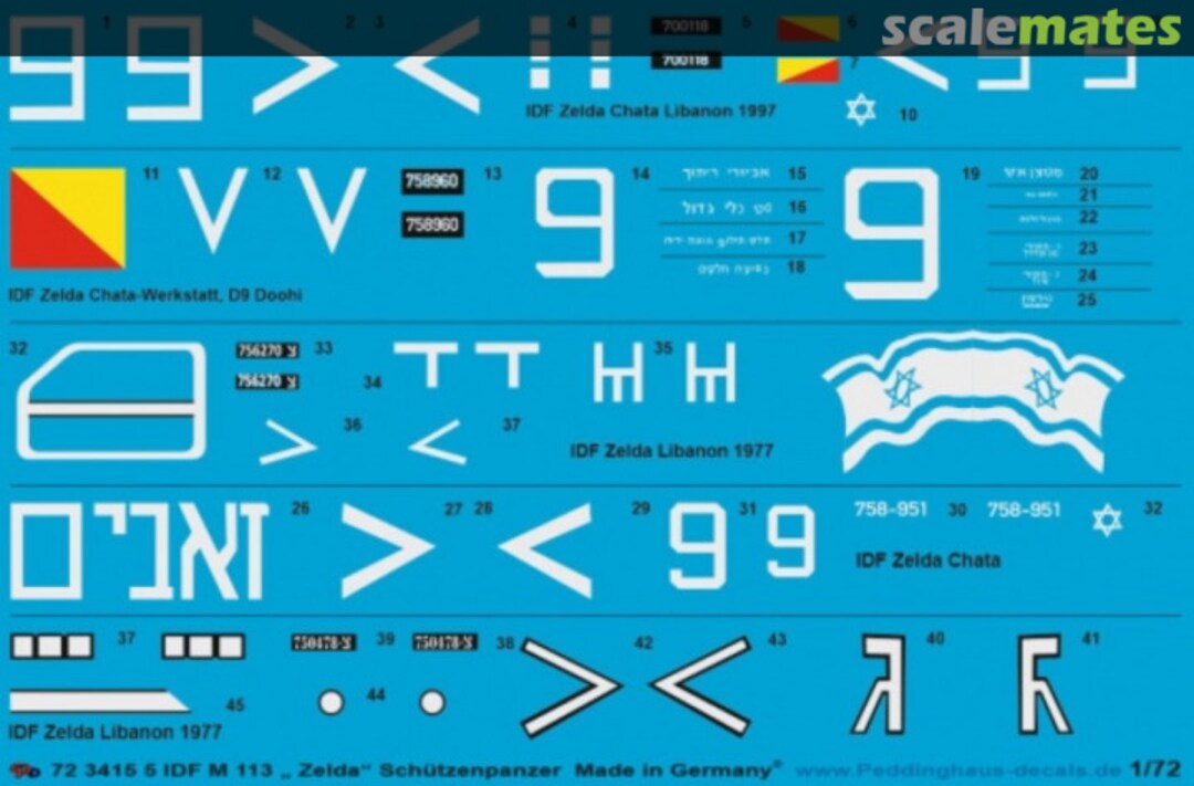 Boxart M113 Zelda Schützenpanzer 72 3415 Peddinghaus-Decals