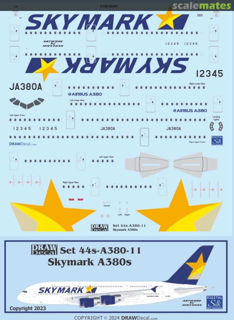 Boxart Skymark Airbus A380s 44-A380-11 Draw Decal