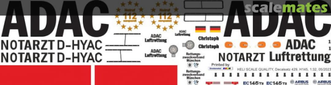 Boxart H145 / EC 145T2 - ADAC - D-HYAC - RZV München Decal 429 Heli Scale Quality