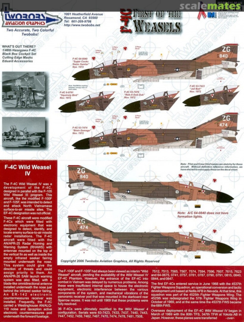 Boxart F-4C First of the Weasels 48-114 TwoBobs Aviation Graphics